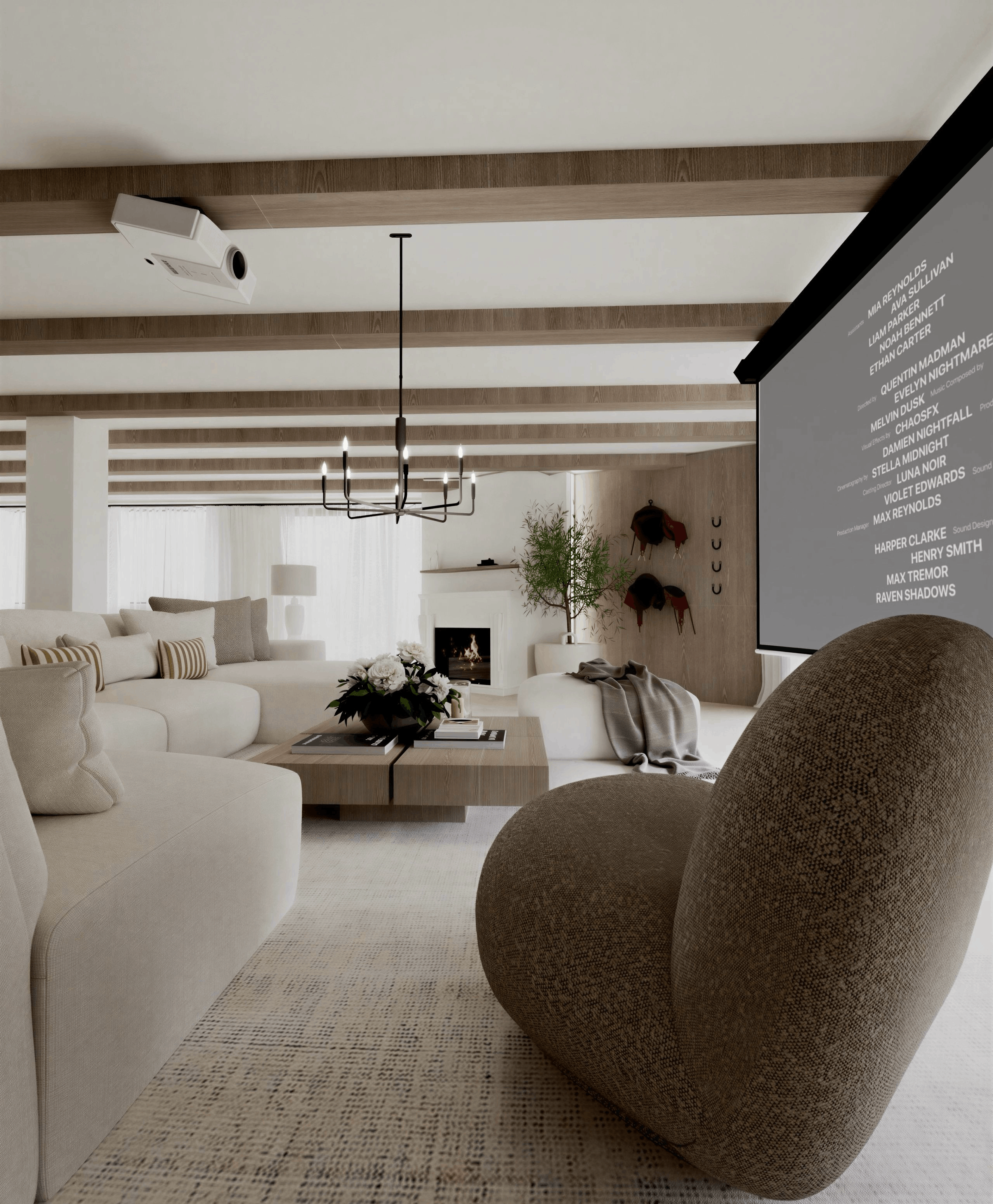 Dom jednorodzinny – salon z jadalnią – projekt wnętrza Anna Walkowiak