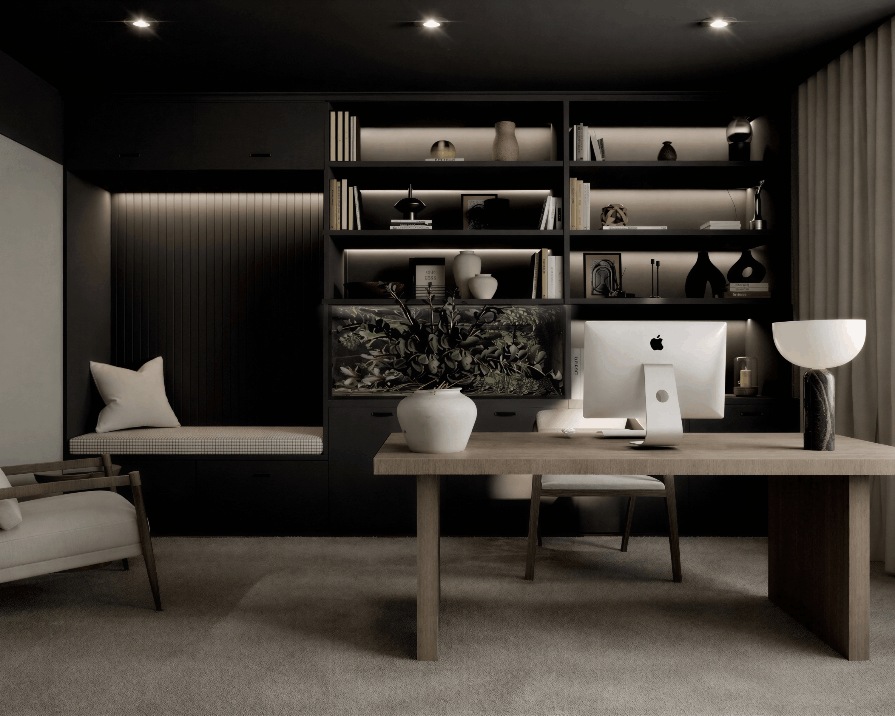 Dom jednorodzinny – sypialnia – projekt wnętrza Anna Walkowiak